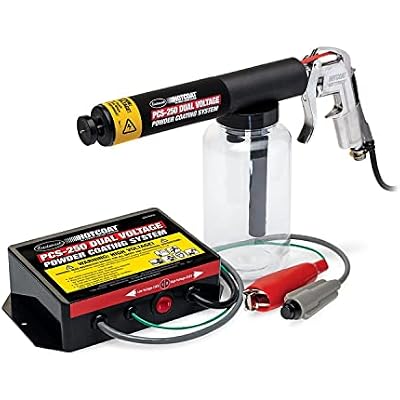 Eastwood Hotcoat PCS-250 Powder Coating System | Innovative Dual Voltage With Minimal Overspray And Larger Ground Clamp | Powder Coating Machine With Clear Bottle