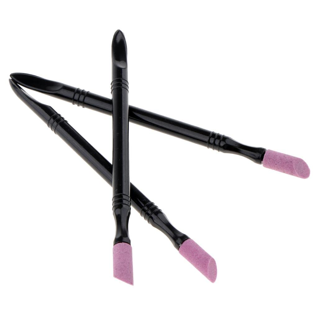 atorse® 3 pcs nail cuticle remover pen pusher trimmer buffer quartz stone scrub pen