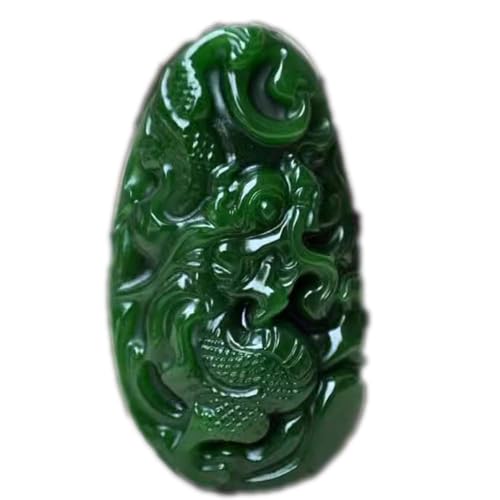 Collier jade véritable contre le stress pendentif dragon feng shui harmonie