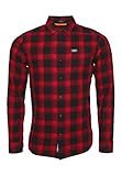 Superdry Herren Workwear L/S Shirt Freizeithemd, Rot (Red Check 33J), Small