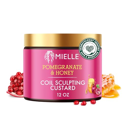 Mielle Organics Pomegranate & Honey Curl Cream - Coil & Curl Defining Hair Cream for Type 4 Hair - Hydrates, Controls Frizz, Conditions & Adds Shine (12 Fl Oz)