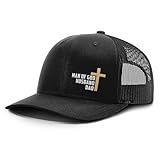 Man of God Husband Dad Trucker Hat - Adjustable Fit Cotton Snapback Hat - Breathable Mesh Side for Casual Wear - All Seasons Running Workouts & Outdoor Activities - Baseball Cap Women and Men