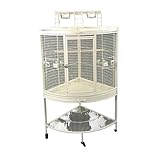 Construction robuste : fabriquée à partir de métal robuste, cette large cage en métal offre un environnement sûr pour vos oiseaux.