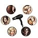1875W Powerful Negative Ions Hair Dryer Ceramic Professional Far Infrared Blow Dryer 2 Speeds 3 Heating Settings With Diffuser Concentrator & Comb