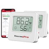 ThermoPro TP357 Digital Hygrometer Indoor Thermometer of 260FT, Bluetooth Humidity Meter with Smart App, Room Humidity Gauge with Humidity Sensor, 2-Year Data Storage and Export