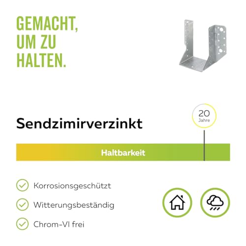 Support U type A Alberts galvanisé Sendzimir 60 x 100 mm en kit de 36