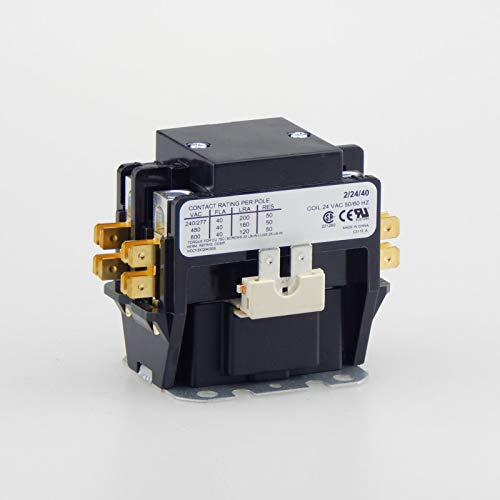Contactor with Lugs & Cover - 2 Pole, 24 VAC, 40 Amp