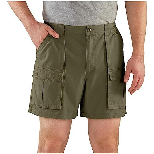 Guide Gear Cargo Shorts for Men Wakota - Casual and Cotton 6 Inch Inseam Shorts Olive 50