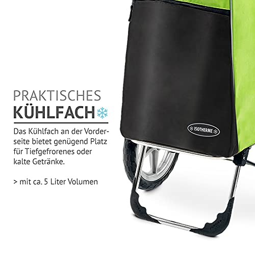 Moderner Einkaufstrolley Esana in grün mit 55L & extra Kühlfach - großer Shoppingwagen Shoppingtrolley bis 30kg… – Bild 5