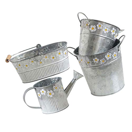 Fioriere in lamiera zincata Porta piante in latta Vaso da fiori vintage Vaso decorativo rustico
