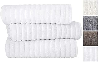 Classic Turkish Towels Luxury Ribbed Bath Sheets - Soft Thick Jacquard Woven 3