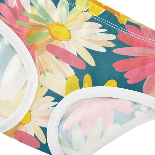 Cotton Girls Underwear Toddler Spring Daisy Flowers Rainbow Girl Panties Cute Print Briefs Underpants 2t4