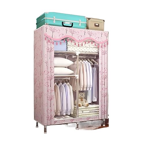 NESPIQ Armario para dormitorio, armario simple con estructura de acero, multifuncional, para dormitorio, apartamento, 90 x 46 x 170 cm