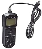 jjc tm-m lcd timer remote control for nikon Die Taste für manuelles Auslösen wie mit einem gewöhnlichen Kabelauslöser besitzt zwei Druckpunkte. Beim ersten Druckpunkt fokussiert die Kamera, beim zweiten löst sie aus. Für manuelle Langzeitbelichtungen lässt sich der Auslöser in eine Sperrposition schieben. Dann zählt die Stoppuhr des Timers aufwärts bis die Aufnahme beendet wird