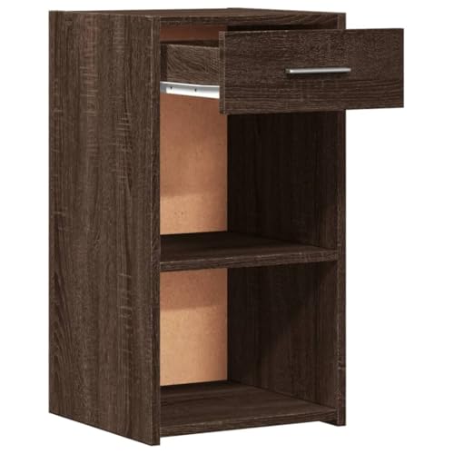Mesitas de noche de 35 x 34 x 65 cm en madera de ingeniería color roble marrón para almacenamiento 6