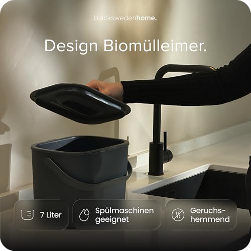 blackswedenhome. Biomülleimer Küche - 7L - Design Komposteimer mit Sieb - Bio-Mülleimer Geruchsdicht - Bio Abfalleimer- Komposter Eimer mit… – Ansicht 2