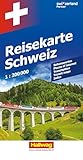 Hallwag Strassenkarte Reisekarte Schweiz 1:200.000: Mit besonders praktischem Falzsystem. Ost- und Westteil der Schweiz separat aufschlagbar. Reiseinfo