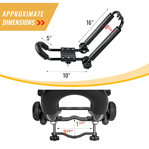 AA-Racks 2 Pair J-Bar Rack Roof Top Mount with 16 Ft Ratchet Lashing Straps, Folding Carrier for Your Canoe, SUP and Kayaks on SUV Car Truck - Thumbnail 2