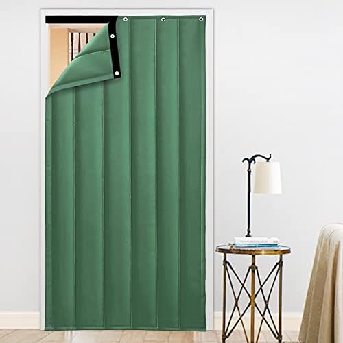 Soundproof Thermal Insulated Door Curtain,Winter Thicken Cotton Doorway Windproof Cold Protection Blanket,Blackout Patio Screen Panel,Waterproof Oxford Cloth,for Bedroom Partition,Living Room