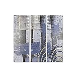 DKD Home Decor Bild in Blau und Schwarz, auf Leinwand und MDF (40 x 2,8 x 120 cm) (3 Stück)