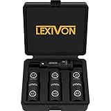 LEXIVON 1/2-Inch Impact Socket Set, 6 Total Lug Nut Sizes | Innovative Flip Socket Design, Covers Most Commonly Used Inch & Metric Wheel Nuts | Cr-Mo Steel, Full Impact Grade (LX-111)