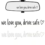 BIKPRST 4 we love you,drive safe Aufkleber,Auto Aufkleber Spiegel Außen,Vinyl Rückspiegel Aufkleber,Wasserdichter Autospiegel Aufkleber,Autozubehör Spiegel Dekoration,Geschenk für Fahrer Frauen Männer