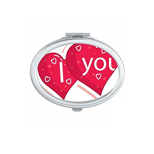 Miroir de poche compact cadeau Saint Valentin motif cœur Je t'aime pour elle
