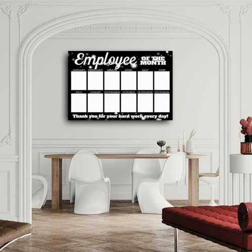 Team Member of the Month Appreciation Canvas Print Motivational Wall Art Poster for Workplace Office Decor Recognition Award Display(Unframed,16x24inch(40x60cm)) [4]