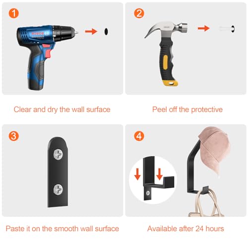 Avesteir 6 Pezzi Appendiabiti da Parete Nero