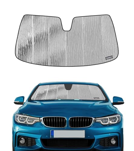 Pigenius Windshield Sun Shade for BMW 4 Series Coupe & M4 (F32/F82) 2014-2020, Fits 428i 430i 435i 440i M4, Reversible Silver/Black