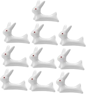 10pcs Cute Ceramic Rabbit Chopstick Rest and Pen Holder Practical Brush Rests for Calligraphy and Dining Adorable Tableware Rack for Forks Spoons and Knives for Home and Holiday