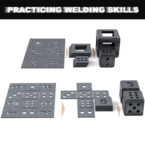 WelderElite Welding Coupons 1/8" Welding Practice Kit 11 Gauge Beginners Welding Mild Steel Sheet Can Be Used to Make 3 Dice and 1 Cube Frame by WelderElite - Used condition - Image 4