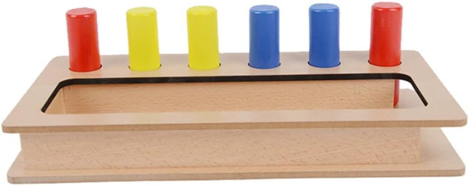 Montessori Teaching Aids Early Education Toys Sensory Tri-Color Round Cylinder Storage Box Intelligence Training