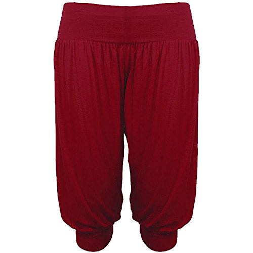 Legging 3/4 uni Ali Baba sarouel rouge pour femme en taille S