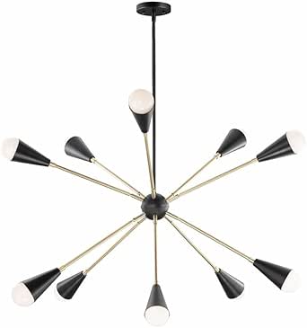 Maxim Lovell-10 Light Pendant-32 Inches Wide by 22 inches high-Black/Satin Brass Finish-Incandescent Lamping Type