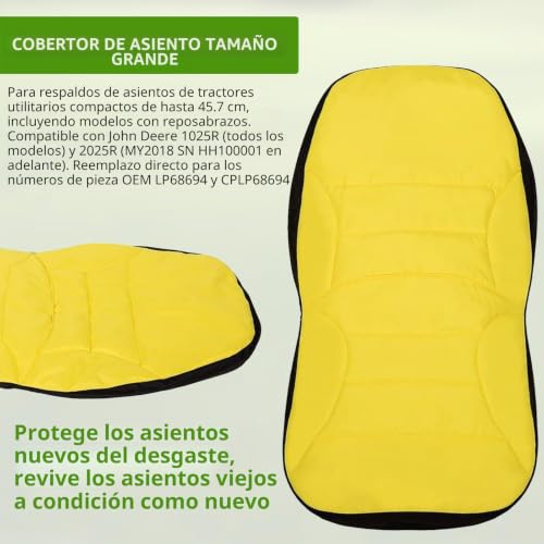 Miniatura 4 de Teckzoon Funda De Asiento Para Cortacésped Tractor, Tela Oxford 300d, Funda Lp68694 Compatible Con John Deere Tractor Gator 1025r 2025r, Resistente A La Intemperie Hasta 45 12 Cm