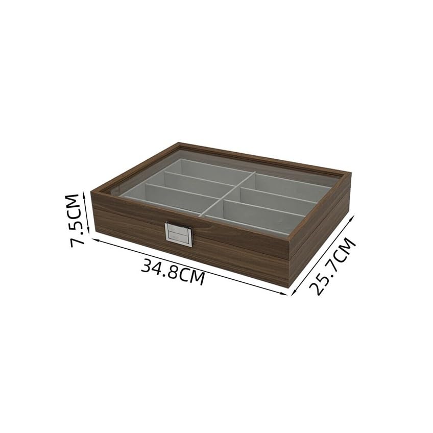 Etui na okulary Multi-grid schowek na okulary orzech drewniany Nerf pudełko na okulary przeciwsłoneczne pudełko kolekcjonerskie pudełko na biżuterię pudełko do zabawy bransoletka pudełko na okulary