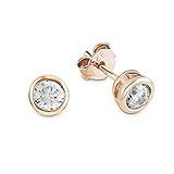 s.Oliver Ohrstecker 925 Sterling Silber Damen Ohrschmuck, mit Zirkonia synth, 0,6 cm, Roséfarben, Kommt in Schmuck Geschenk Box, 9933549