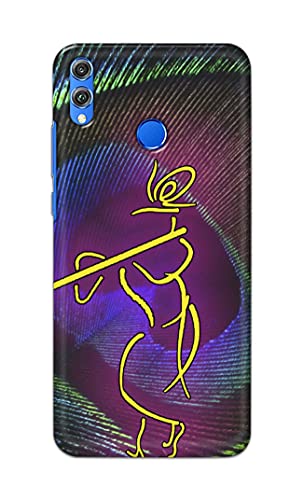 Image of PRINTFIDAA Lord Krishna On Peacock Feather Hard Back Cover for Honor 8X, JSN-L11, JSN-L21, JSN-L22, JSN-L23 Back Cover -(P6) KAT1007
