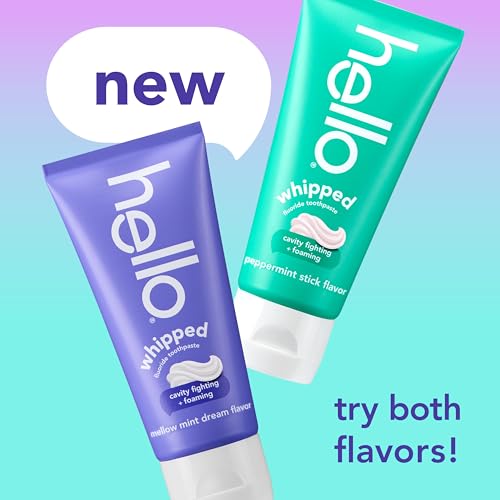 Hello Whipped Mellow Mint Dream and Peppermint Stick Zahnpasta-Set, Minty Adult Foam Zahnpasta mit Fluorid, SLS-frei, erfrischt den Atem… – Ansicht 2