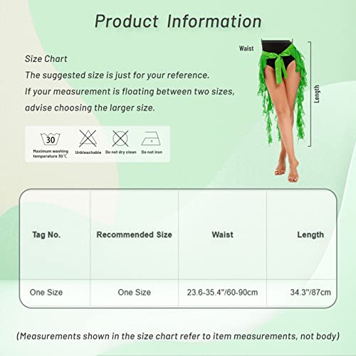 Feeshow Women's Sparkly Sequin Belly Dance Hip Scarf Belt Skirt Latin Dance Belt Performance Tassel Wave Skirt Orange One Size #TOP6