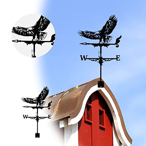 Metal Weather Vane Decoration, 25.6 Inch Eagle Weathervane Roof Weather Vane, Stainless Steel Wind Direction Indicator For Outdoor Garden Pile Roof Decoration (Eagle) #TOP1