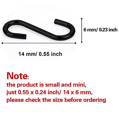 Shappy 200 Pieces 0.55 Inch Mini S Hooks Connectors S-Shaped Wire Hook With Storage Box For Diy Crafts, Hanging Jewelry, Key Chain, Tags (Black) #TOP1
