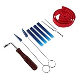 GARVALON 9 Piezas Kit Profesional de Herramientas para Afinar Pianos Acústicos y Verticales, 9 Piezas con Martillo de Afinación Ergonómico, Palanca Metálica y Estuche Portátil para Técnicos