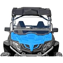 Kojem 2-in-1 Scratch Resistant Windshield Compatible with CFMOTO ZForce 800 Trail 800 EX 2014-2022, 500 Trail 2016-2022, 1000 2018-2019 Flip Clear Folding Spring Included Durable Transparent