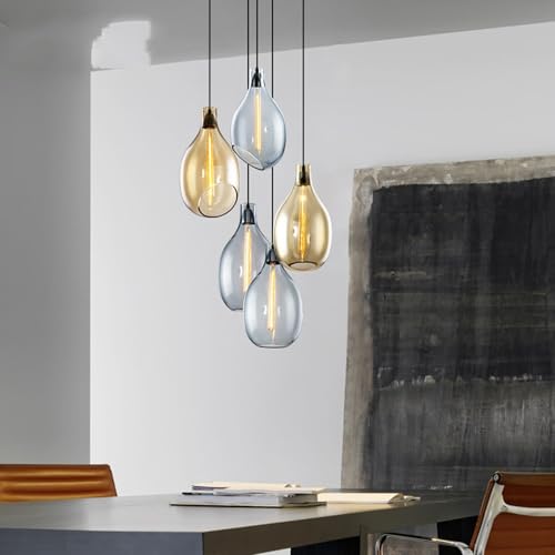 Lámpara de cristal ámbar para comedor moderno y techos de dormitorios íntimos 4