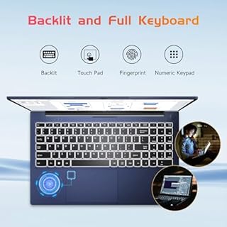 NIMO 15.6 IPS-FHD-Laptop, 16GB RAM 1TB SSD Intel Pentium Quad Core N100, Backlit Keyboard Fingerprint (Beat to i3-1115G4 Up to 3.4GHz) Computer for Student-Home WiFi 6 BT5.2 Win 11