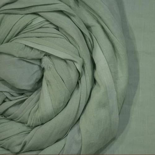 Image of 100% Pure Cotton Mulmul Fabric Material | Reusable Ultra Fine Mulmul Fabric | Lightweight Soft Smooth Piece Linning, Stole, Dupatta, Cushion Pillow Cover (Neptune Green, 3.5 Meters)