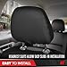Motor Trend Hex Leatherette Seat Covers – Universal Fit Front Seat Protector for Cars, Trucks, SUVs – Premium Interior Protection, Easy to Install Automotive Upgrade, Black & Red Car Seat Cover