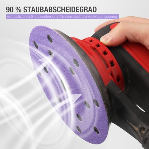 50 Stück 15 Loch Schleifpapier 150 mm Klettverschluss 240 Körnung Schleifscheiben Keramik Schleifpapier Exzenterschleifpapier für Automobil und Holzbearbeitung